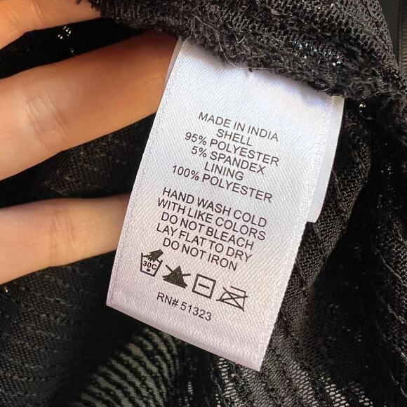 NWT 1.State Black Drape Back Sequin Top Size XS - Picture 7 of 7